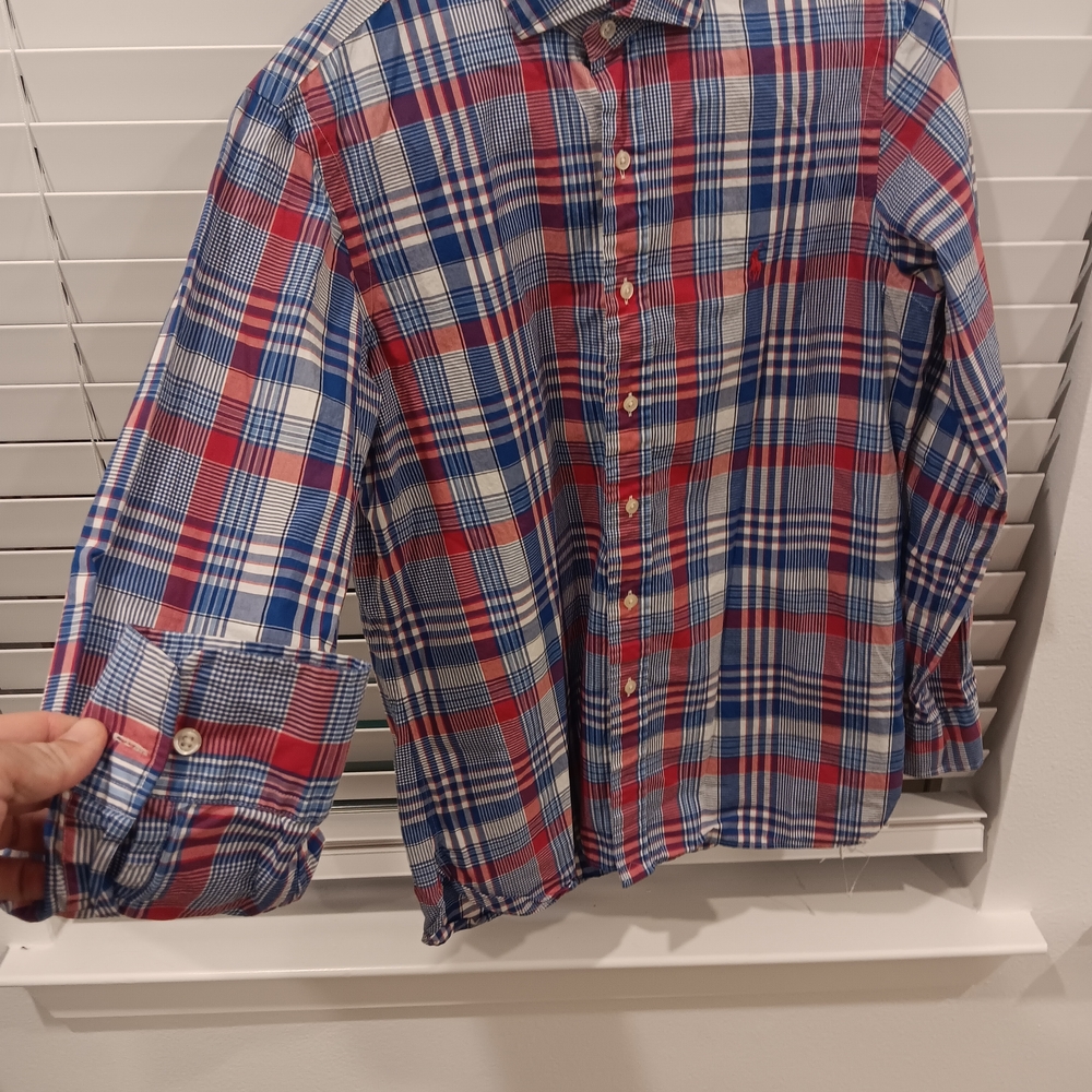 Polo by Ralph Lauren Red and Blue Plaid Men's Shirt